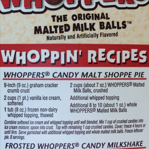 Whopper Pie, Whopper Pie Recipe, Whoppers Candy Recipes, Homemade Whoppers Candy, Whoppers Candy, Funnel Cake Bites, Halloween Candy Recipes, Frozen Pie, Malted Milk