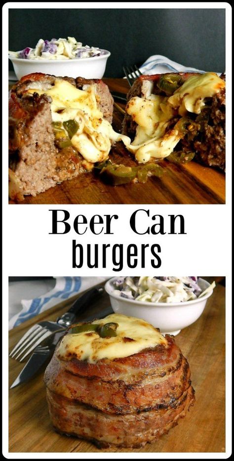 Meatloaf Ideas, Beer Can Burgers, Pepperjack Cheese, Smoked Burgers, Beer Burger, Pickled Jalapenos, Keto Beef, Cooking With Beer, Pellet Grill Recipes