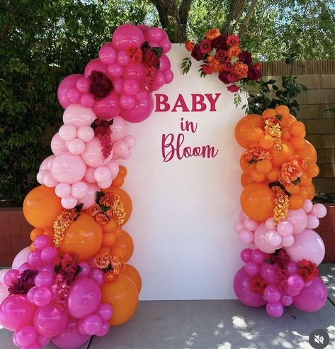 Orange Baby Shower Decorations, Sweet Baby Shower Ideas, Baby First Birthday Themes, Girl Shower Themes, Orange Baby Shower, Baby Birthday Themes, Welcome Home Baby, Baby In Bloom, Pink Birthday Party