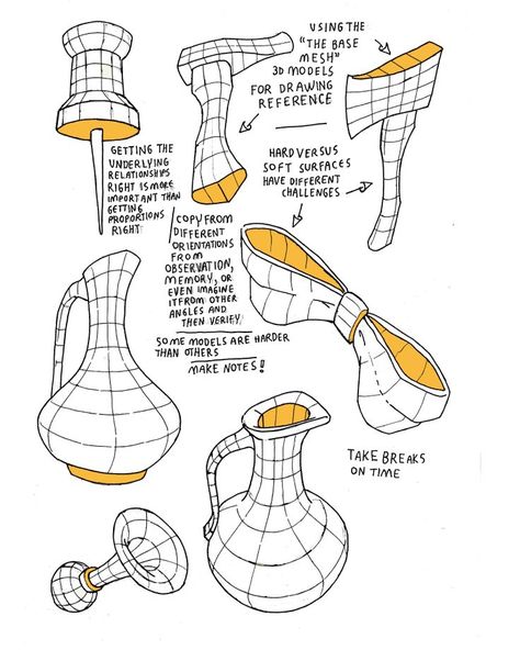 Form Drawing Exercises, Cross Contour Drawing Objects, Shape And Form Art Drawings, Elipses Drawings, Warm Up Drawing Exercises, Shape Practice Drawing, Contour Drawing Objects, Art Reference Objects, Basic Forms Drawing