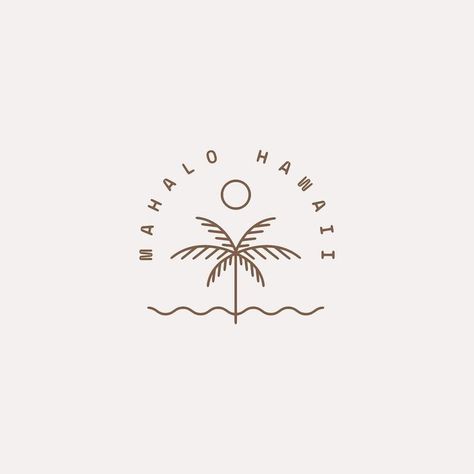 Beach Logos, Beach Logo Design, Beach Branding, Hawaii Logo, Logo Lockup, Beach Minimalist, Retro Branding, Beach Logo, Inspiration Logo Design