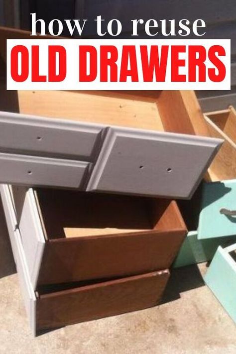 Diy Old Drawers, Drawers Repurposed Diy, Recycled Dresser, Upcycle Drawers, Dresser Top Organization Ideas, Chest Of Drawers Makeover, Drawers Repurposed, Old Dresser Drawers, Upcycle Storage