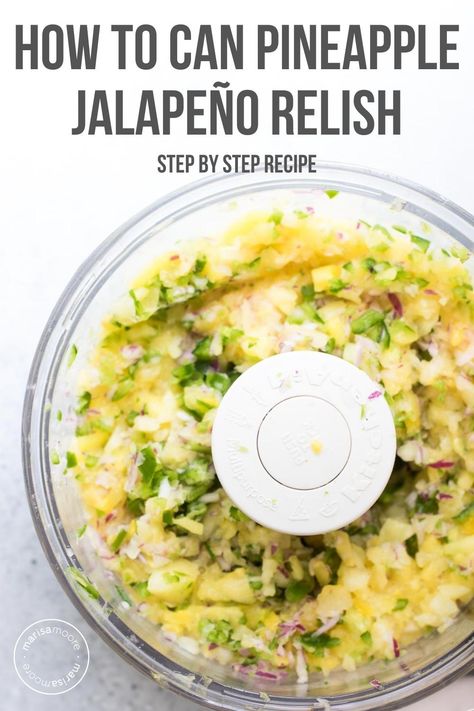 AD: With sweet pineapple, tart apple cider vinegar, and jalapeno, this easy relish will add a punch of flavor to your summer barbecue. Use up your garden-fresh peppers and learn to can this Pineapple Jalapeño Relish to enjoy this summer and beyond. Try it as a topping for fish, chicken, turkey burgers, pork and more! #BallHomeCanning #CanningRecipe Pineapple Jalapeno Sauce, Pineapple Jalapeno Salsa, Sweet Jalapeno Relish, Pineapple Relish Recipe, Sweet Relish Recipe, Jalapeno Recipes Appetizers, Pickled Pineapple, Pineapple Relish, Garden Canning