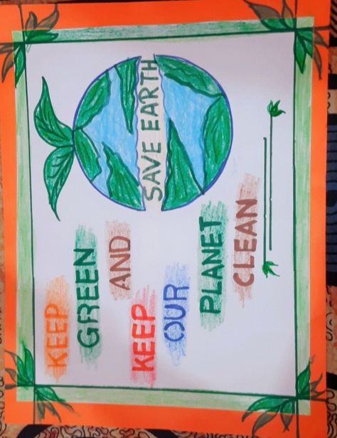 Placard Placards Ideas For School, Drawing Ideas List, Project Work, Save The Earth, School Project, Save Earth, Our Planet, Earth Day, School Projects