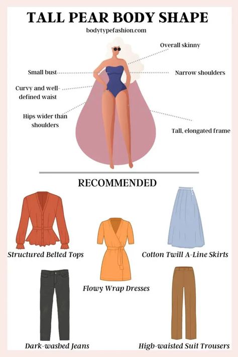 How to Dress a Tall Pear Body Shape Tall Pear Shaped Outfits, Pear Body Shape Fashion, Pear Fashion, Long Skirt Formal, Pear Body Shape Outfits, Pear Shape Fashion, Pear Shaped Dresses, Pear Shaped Outfits, Wider Hips