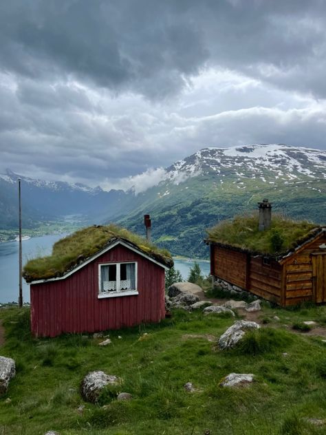 Living In Norway Aesthetic, Life In Norway, Norge Aesthetic, Norway Cottage, Loen Norway, Norwegian Aesthetic, Norway Architecture, Norway People, Norwegian Village