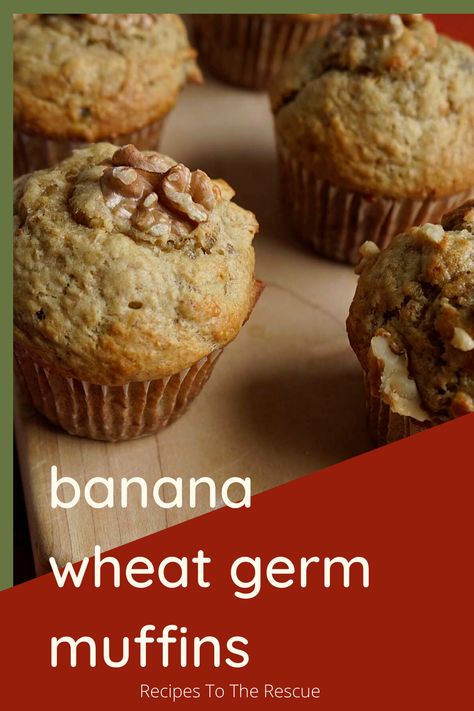 Banana Wheat Germ Muffins with Walnuts Recipes With Wheat Germ, Recipes Using Wheat Germ, Wheat Germ Muffins, Wheat Germ Recipes, Bakes Goods, Banana Yogurt Muffins, Banana Choc Chip Muffins, Chef Skills, Molasses Muffins