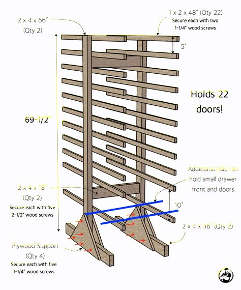 Cabinet Door Drying Rack » Rogue Engineer Door Drying Rack, Diy Drying Rack, Painting Cabinet Doors, Full Kitchen Remodel, Paint Rack, Diy Cabinet Doors, Door Painting, Cabinet Diy, Flip House