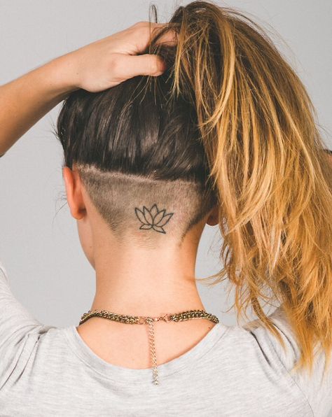 womens undercut tattoo Undercut Tattoo Women, Womens Undercut, Undercut Tattoos, Undercut Women, Friendship Tattoos, Tattoo Inspo, Tattoo You, Undercut, Behind Ear Tattoo