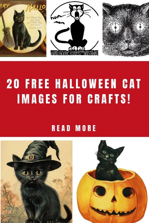 20 Halloween Cat Clipart (Black Cats)! - The Graphics Fairy Vintage Halloween Diy Craft Projects, Vintage Halloween Crafts Diy, Vintage Halloween Decorations Diy, Cat Decorations Diy, Black Cat Decorations, Vintage Halloween Diy, Free Halloween Pictures, Halloween Cat Clipart, Vintage Halloween Crafts