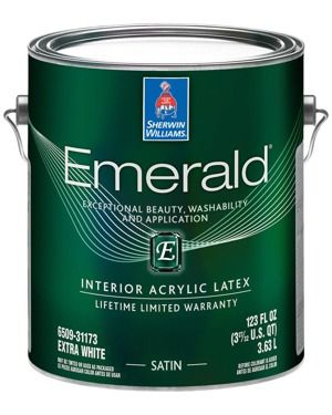 Sherwin-Williams Emerald® paint and primer in one with advanced stain blocking technology delivers best-in-class overall performance. Professional painters trust Emerald for its exceptional coverage and washability. Emerald Interior also offers a new flat finish with excellent washability, plus high-hiding accent bases in matte and satin. Emerald Interior, Best Ceiling Paint, Timeless Paint Colors, Most Popular Paint Colors, Type Of Paint, Metal Ideas, Retirement House, Best White Paint, Popular Paint Colors