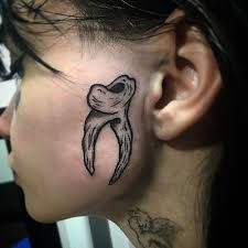 Tooth Tattoo Design, Teeth Tattoo, Tooth Tattoo, Baby Teeth, The Meaning, Ear Tattoo, Behind Ear Tattoo, Beautiful Design, Tattoo Designs