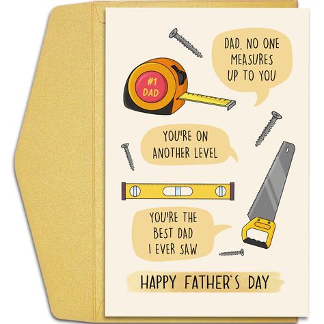 PRICES MAY VARY. This hilarious and unique celebration card is perfect for your dad or stepdad on Fathers Day. Printed on high-quality recyclable 300gsm card stock. The funniest creative Fathers Day gift. Card Size (Folded): 20.5cm x 13.5cm / 8.0" x 5.3" inches. It includes a coordinated envelope. Inside the dad birthday card is blank, you can add your own hand-written message for him. Thank you for viewing this listing. Wishing you have a nice day with our cards, and having a beautiful memory! Father Birthday Card Ideas, Cards For Dads Birthday, Dads Day Card, Handmade Fathers Day Cards Ideas, Birthday Dad Cards, Dad Birthday Card Ideas, Dads Birthday Ideas, Homemade Birthday Cards For Dad, Unique Cards Handmade