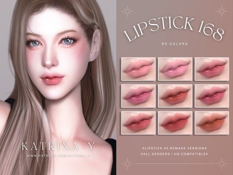 Sims 4 Lipstick, Sims 4 Hair Male, Sims 4 Cas Mods, The Sims 4 Skin, Makeup Cc, Sims 4 Anime, Pelo Sims, Sims 4 Cc Makeup, Sims 4 Cc Skin