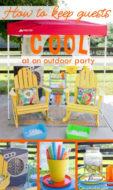 Tips for keeping guests cool at an outdoor party or wedding. #keepcool #outdoorparty #outdoorwedding Backyard Summer Birthday Party, Outdoor Summer Birthday Party, Outdoor 1st Birthday Party, Outdoor First Birthday Party, Outside Birthday, Pineapple Birthday Party, Kindergarten Graduation Party, Swedish Wedding, Pineapple Birthday