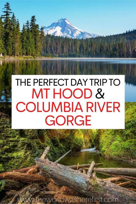 Planning the perfect day trip to Mt Hood & Columbia River Gorge from Portland? Make sure to check out this guide to have the best time possible! Oregon Adventures, Columbia River Gorge Oregon, Mt Hood Oregon, Oregon Trip, Hood River Oregon, Pacific Northwest Travel, Oregon Vacation, Portland Travel, Vancouver Travel