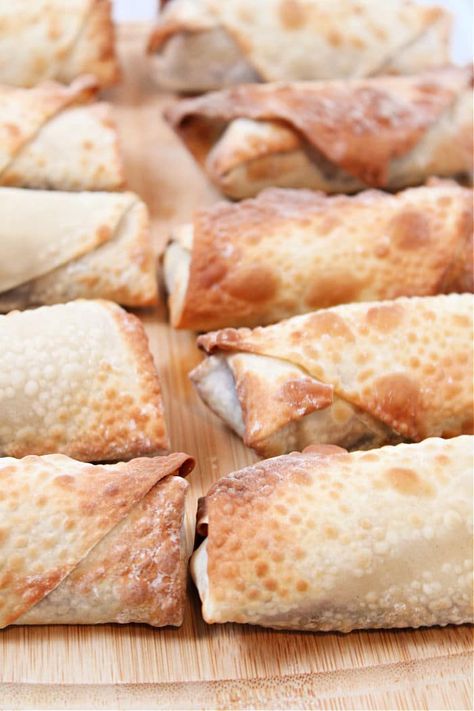 Apple Egg Rolls Air Fryer, Dessert Egg Rolls Air Fryer, Air Fryer Apple Pie Egg Rolls, Egg Roll Apple Pie Air Fryer, Air Fryer Apple Pie, Apple Pie Egg Rolls, Canned Pie Filling, Foodie Desserts, Egg Roll Wraps