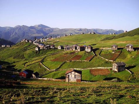 Wooden houses on Gomi Mountain in Georgia’s Guria region Guria Georgia, Wooden Houses, Silk Road, Azerbaijan, Eastern Europe, Georgia, Natural Landmarks, Travel, Wooden House