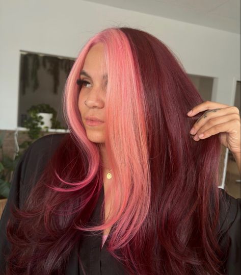 Hair Color Ideas With Red, Pink Money Piece, Hair Color Ideas With Highlights, Smokey Hair, Soft Hair Color, Soft Blonde Hair, 30 Hair Color, Pink Money, Warm Hair Color