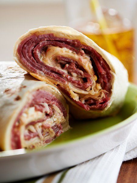 Reuben Wrap Reuben Wraps With Russian Dip, Ruben Wraps, Rueben Wrap, Reuben Wrap, Gf Wraps, Wrap Chicken, David Venable, Sandwich Wraps Recipes, Types Of Sandwiches