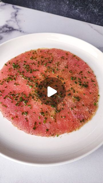 ⚖ Jennifer Y., Esq.🔪 NYC🗽🚖🍎 on Instagram: "🐟 #FISH FRIDAY SPECIAL: #TUNA #CARPACCIO, the first creation inspired by my new #cookbook #SEAFOOD SIMPLE by Chef @ericripert, who I met on my birthday this year.

All you need are 6 ingredients to create this beautiful and delicious #tunacarpaccio:

1. Fresh, #sushi quality tuna (I used #yellowfintuna aka #ahituna steaks from @allfreshseafood).

2. Fine sea salt @centofinefoods

3. Freshly cracked white pepper. @mortonbassettspices

4. Fresh lemon juice

5. Quality olive oil (I used Chef's recommended Frantoia Sicilian extra virgin #oliveoil)

6. Thinly sliced chives

Serve on thin slices of toasted baguette.

If you love #sashimi, #crudo & tuna, you will absolutely love this #easyrecipe.

This brought a little bit of @lebernardinny into our Tuna Canapes Appetizers, Fish Carpaccio Recipes, Tuna Crudo, Tuna Carpaccio, Poke Sushi, Carpaccio Recipe, Toasted Baguette, Fish Friday, Yellowfin Tuna