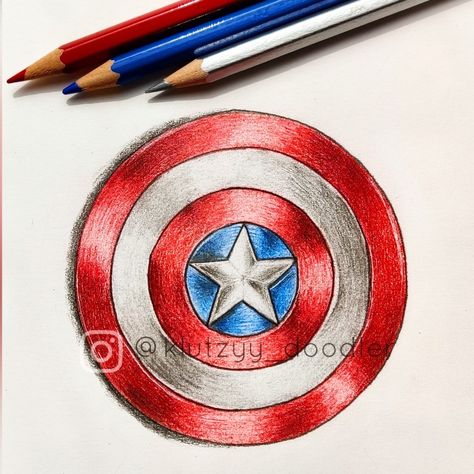 "𝑰 𝒄𝒂𝒏 𝒅𝒐 𝒕𝒉𝒊𝒔 𝒂𝒍𝒍 𝒅𝒂𝒚...."- Captain America 🇺🇸❤️ Captain America Easy Drawing, Captain America Drawing Sketches, Captain America Shield Drawing, Captain America Painting, Captain America Tattoo, Marvel Sketches, America Painting, Captain America Drawing, Shield Drawing