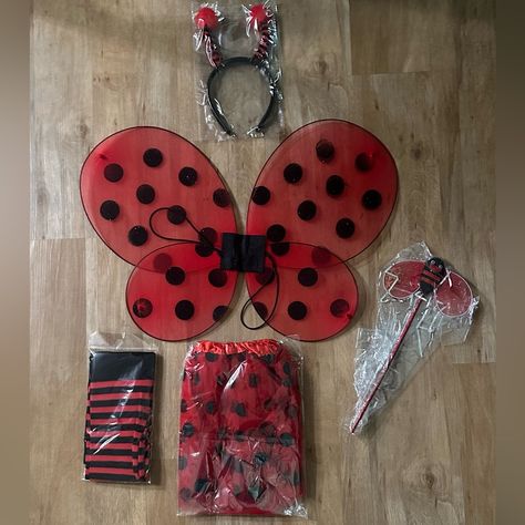 Comes With Everything Pictured Unopened New In Package Except Wings Were Removed For Photo - Wings -Socks -Headband -Wand -Skirt Ladybug Clothes, Bug Halloween Costume, Bug Costume, Ladybug Costume, Pretty Halloween Costumes, Ar Accessories, Halloween 2024, Couples Costumes, Lady Bug