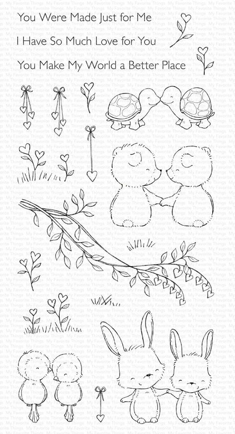 Animal Pairs, Animal Stamps, The Romantics, Mft Stamps, Ranger Ink, Garden Girls, Love Bear, Hanging Hearts, Digi Stamps