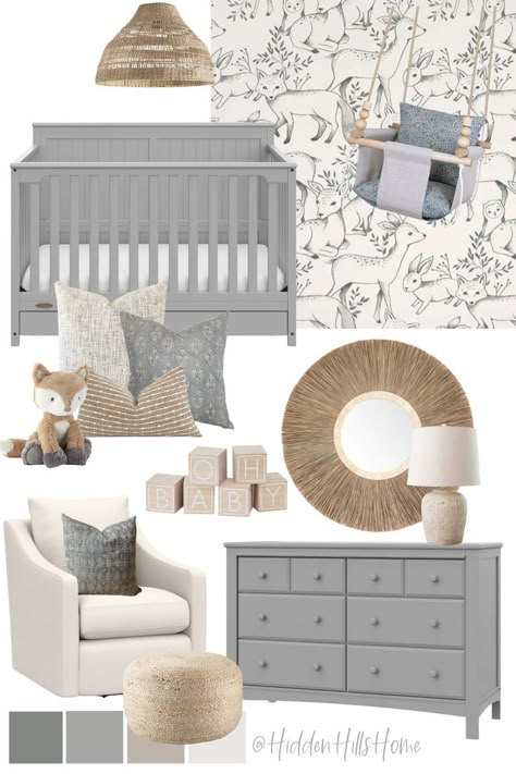 Grey White And Green Nursery, Neutral Nursery With Grey Crib, Gray White And Wood Nursery, Gender Neutral Nursery Grey Furniture, Nursery With Gray Carpet, Nursery Room Gray, Best Gender Neutral Nursery, Grey And Neutral Nursery, Gray Beige Nursery