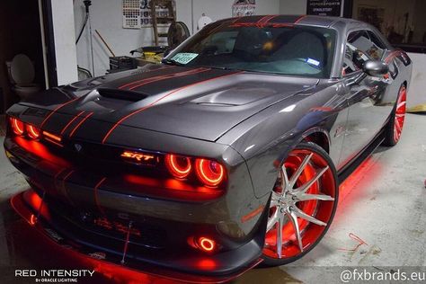 FXbrands.eu on Instagram: "What a rad glowing red #ChallengerSRT ! 🤩🔥😈👊 #DodgeChallenger 😎 Get your intense looks with illumination from @oraclelights ✨👌 .. 🛒…" Color Rings, Challenger Srt, The Oracle, Led Fog Lights, Cad Design, Dodge Challenger, Fashion Lighting, Led Headlights, Fog Light