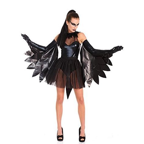 Nevermore: Raven Costumes for Women and Men - isleofhalloween.com Raven Halloween Costume, Animal Costumes For Adults, Swan Costume, Raven Costume, Crow Costume, New Halloween Costumes, Bird Costume, Black Raven, Animal Costumes