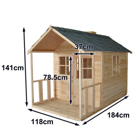 Outdoor Playhouse Wooden Cubby House with Windows and Verandah - JS-022 Kids Outdoor Playhouse, House With Windows, Outside Playhouse, Kids Playhouse Outdoors, Wooden Cubby, Outdoor Playhouse, Playhouse Plans, Diy Playhouse, Backyard Playhouse