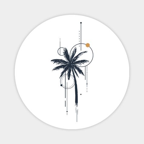 hand-drawn palm tree -- Choose from our vast selection of magnets to match with your desired size to make the perfect custom magnet. Pick your favorite: Movies, TV Shows, Art, and so much more! Available in two sizes. Perfect to decorate your fridge, locker, or any magnetic surface with. Wax Palm Tree Tattoo, Sun Palm Tree Tattoo, Palm Springs Tattoo Ideas, Mountain And Palm Tree Tattoo, Palm Tree Line Drawing, Palm Tree Line Art, Magnet Tattoo, Hawaii Tattoo Men, Small Palm Tree Tattoo