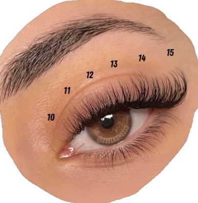 Clusters Lashes Map, Lash Map Natural Cat Eye, Eye Cluster Map, Lashes With Lash Map, Lash Extensions Mapping Styles Natural, Lash Cluster Ideas, Natural Lash Clusters Map, Lash Extensions Styles With Numbers, Lash Extensions With Mapping