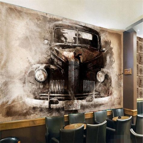 beibehang wallpaper wall murals wall stickers ink European style nostalgic retro tattered car classic car backdrop wall|Wallpapers| - AliExpress Cars Mural, Cheap Wallpaper, 3d Wall Murals, Dekor Diy, Drawing Wallpaper, Car Classic, Basement Remodel, Oil Canvas, Sound Absorbing