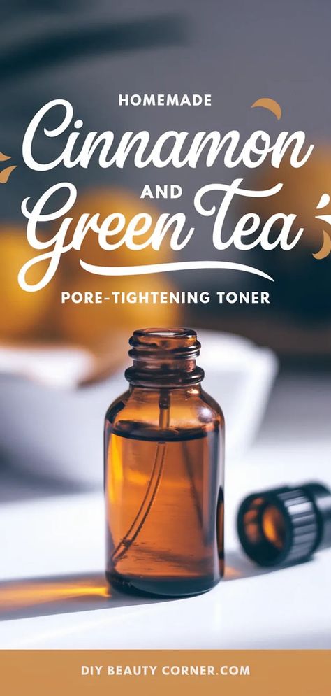 DIY Green Tea & Cinnamon Pore Refining Tonic Pore Minimizer Diy, Diy Green Tea, Diy Cinnamon, Homemade Skincare, Skincare Recipes, Cinnamon Benefits, Skin Tonic, Pore Minimizer, Sugar Scrub Homemade