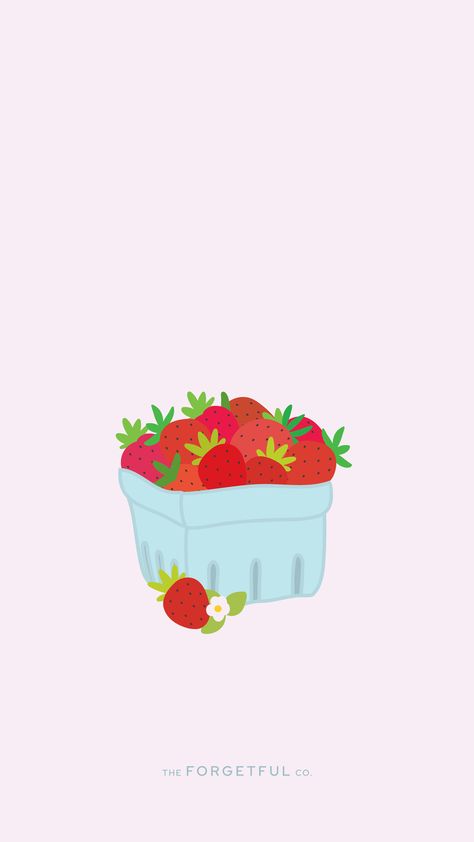 Berry Basket, Phone Background Wallpaper, Basket Drawing, Fruits Drawing, Berry Baskets, Bright Photos, Girly Aesthetic, Summer Berries, Strawberry Fruit