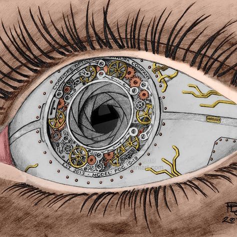 Unique Pupils, Steampunk Art Drawing, Vision Drawing, Kaleidoscope Drawing, Steampunk Eye, Meat Art, How To Draw Anime Eyes, Cyborgs Art, Whale Tattoos