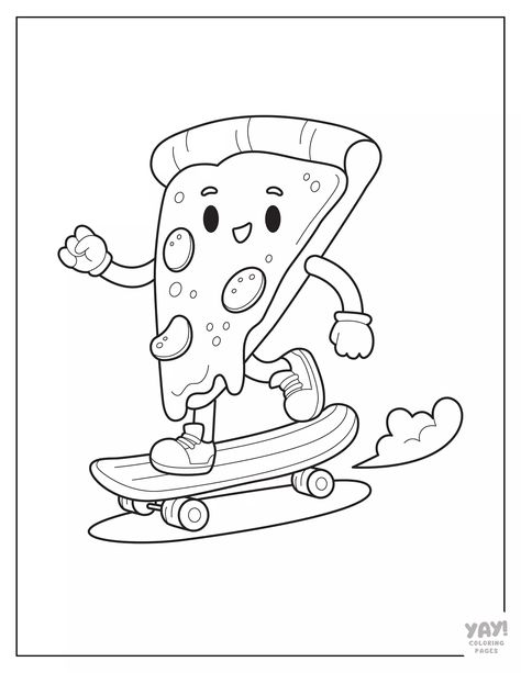 Discover amazing coloring pages! Click now to start your creative journey. Perfect for all ages! 😀😍🤭 Skateboarding Coloring Pages, Toddler Coloring Pages Free Printable, Pizza In A Box, Positive Coloring Pages, Boy Coloring Pages, Funny Coloring Pages, Kids Colouring Pages, Kawaii Pizza, Pizza Coloring Page