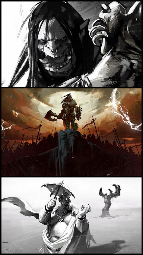 Check out ‘Lords of War: Grommash’ Illustrations by Laurel D. Austin! http://goo.gl/3xfO4m  This work is from ‘Part Two’ of the animated series providing backstory for Blizzard’s upcoming World of Warcraft: Warlords of Draenor expansion. Wow Of Warcraft, Warcraft Orc, Hearthstone Heroes, Warlords Of Draenor, Desert Aesthetic, Warcraft Art, Concept Art World, Heroes Of The Storm, Computer Gaming