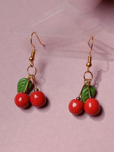 🍒This is the time to dress up your ears with specially handmade cherry earrings that will give you a unique feel (there is limited stock so order quickly)🍒 .. .. .. Tags,  ( Cherry earrings, Clay art, clay earrings, Clay craft, Handmade with love, Handmade jewellery, Jewellery Cherry Clay Earrings, Cherry Earrings, Minimal Earrings, Clay Art, Clay Earrings, Clay Crafts, Dangle Drop Earrings, Handmade Jewelry, Drop Earrings