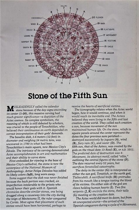 stone of the fifth sun/aztec Flint Knives, Aztec Sun, Elements And Principles, Sun Stone, Principles Of Art, Sun Art, Water Dog, Alchemy, Sun