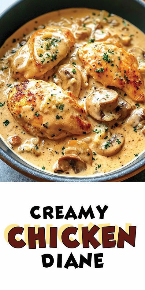 Ingredients: 4 boneless, skinless chicken breasts Salt and black pepper, to taste 2 tablespoons olive oil 2 tablespoons butter 1 small onion, finely chopped 2 cloves garlic, minced 1/2 cup chicken broth 1 tablespoon Dijon mustard 1 tablespoon Worcestershire sauce 1/2 cup heavy cream Fresh parsley, chopped (for garnish) #Chicken #Creamy #Quickrecipe Creamy Onion Chicken, Chicken Maple Syrup Dijon Mustard, Creamy Chicken Diane, Chicken Recipes Using Heavy Cream, Chicken Mustard Cream Sauce, Crockpot Dijon Chicken, Baked Chicken In Gravy, Chicken Breast Heavy Cream Recipes, Chicken In Mustard Sauce