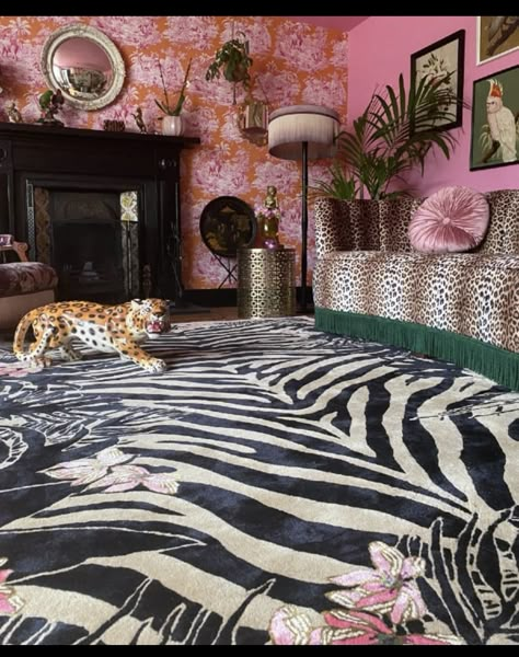 Jungle Rug, Indian Jungle, Wendy Morrison, Tony Duquette, Jungle Design, Tiger Rug, Maximalist Interior, Understated Glamour, Jungle Vibes