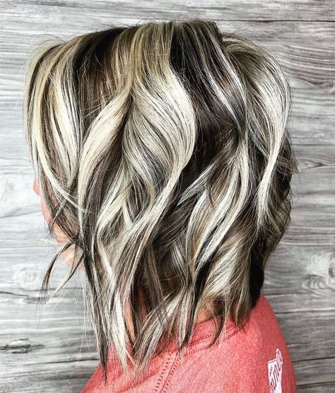 Chunky Highlights For Short Hair, Bold Chunky Highlights, Dark Brown With Chunky Blonde Highlights, Blonde And Brown Chunky Highlights, Modern Chunky Highlights, Blonde Chunky Highlights On Dark Hair, Chunky Lowlights For Blondes, Ash Blonde With Lowlights, Chunky Lowlights