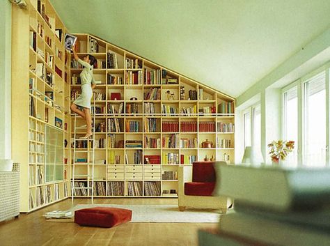 Building a library wall | Lisa's Blog Awesome Bookshelves, Library Shelving, Billy Ikea, Floor To Ceiling Bookshelves, Lots Of Books, Future Library, Reading Corners, Library Inspiration, Wood Bookshelves