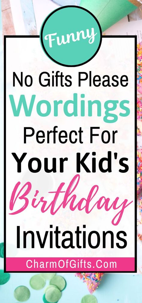 Ways To Say No Gift On Kid's Birthday Invitations No Presents Invitation Wording, No Presents Invitation Wording Birthday, 5er Birthday Invite Wording, No Presents Birthday Party, No Gifts Birthday Invitation, How To Say No Gifts On Birthday Invite, No Toys Birthday Invitation Wording, No Gifts Invitation, No Gifts Please Wording Birthday