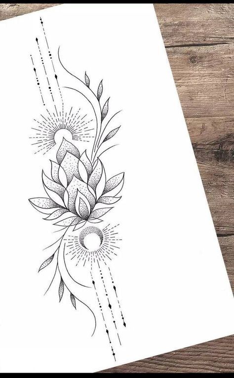 Tato Mandala, Lotusblume Tattoo, Lotus Tattoo Design, Boho Tattoos, Spine Tattoos For Women, Tato Lengan, Tatuaje A Color, Feminine Tattoo, Spine Tattoos