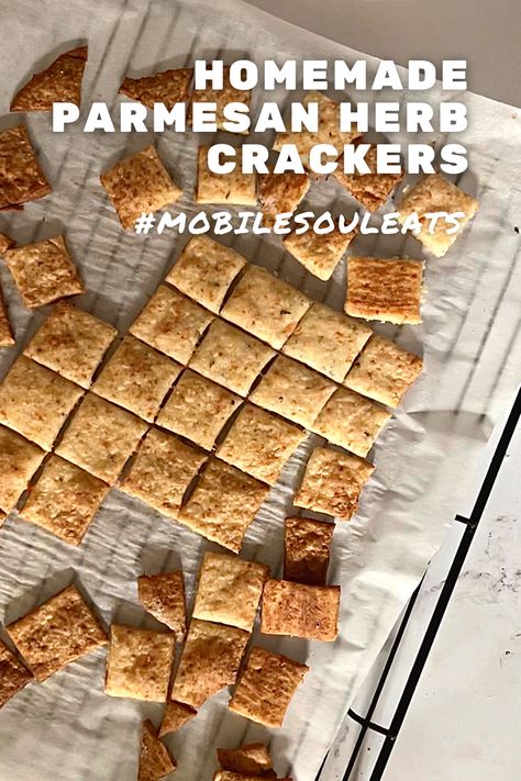 These crackers are flaky, crispy, and loaded with the irresistible taste of parmesan cheese, garlic, and herbs. Whether you’re planning a casual get-together, a movie night, or simply want a tasty snack to enjoy, these crackers are the perfect choice. Garlic Parmesan Crackers, Herb Crackers, Parmesan Crackers, Easy To Make Snacks, Baked Crackers, Parchment Paper Baking, Cracker Recipes, Homemade Snacks, Cheese Crackers