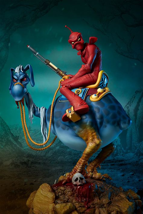 Wizards 1977 Peace Red Rider Statue Ralph Bakshi and William Stout Wizards 1977, Ralph Bakshi, Tex Avery, Heavy Metal Art, Arte Dc Comics, Jason Voorhees, Elm Street, Sideshow Collectibles, Science Fiction Art